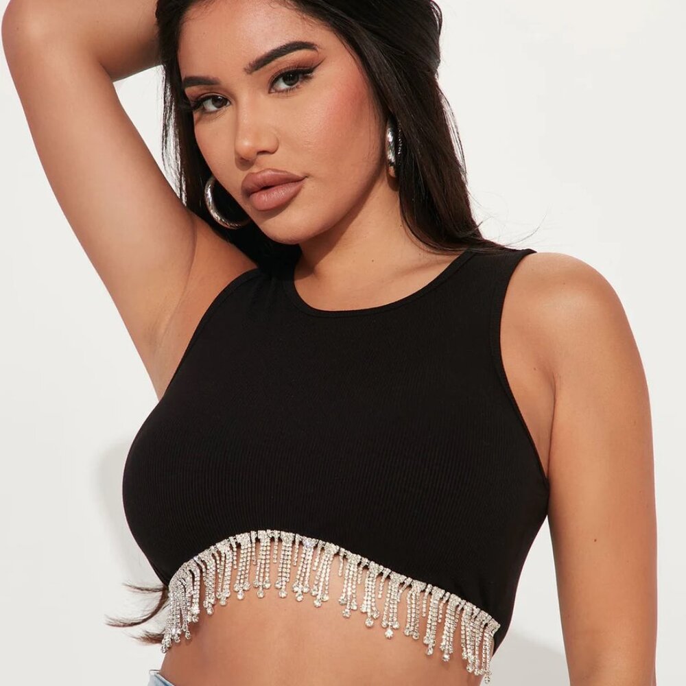 Regina Rhinestone Crop Top